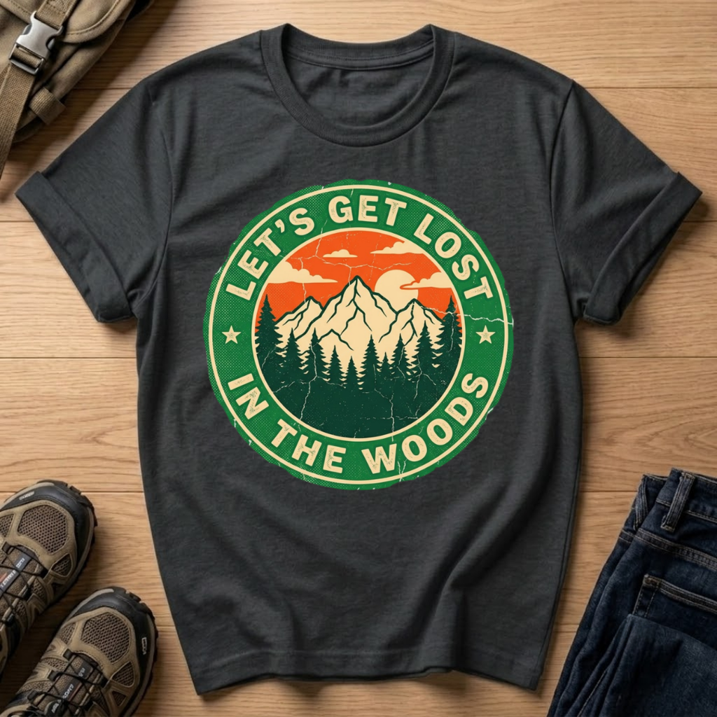 Let's Get Lost T‑Shirt — Retro Mountain Adventure Tee