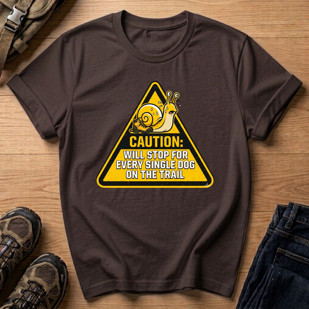 "Caution: Will Stop For Every Single Dog On The Trail" T-Shirt