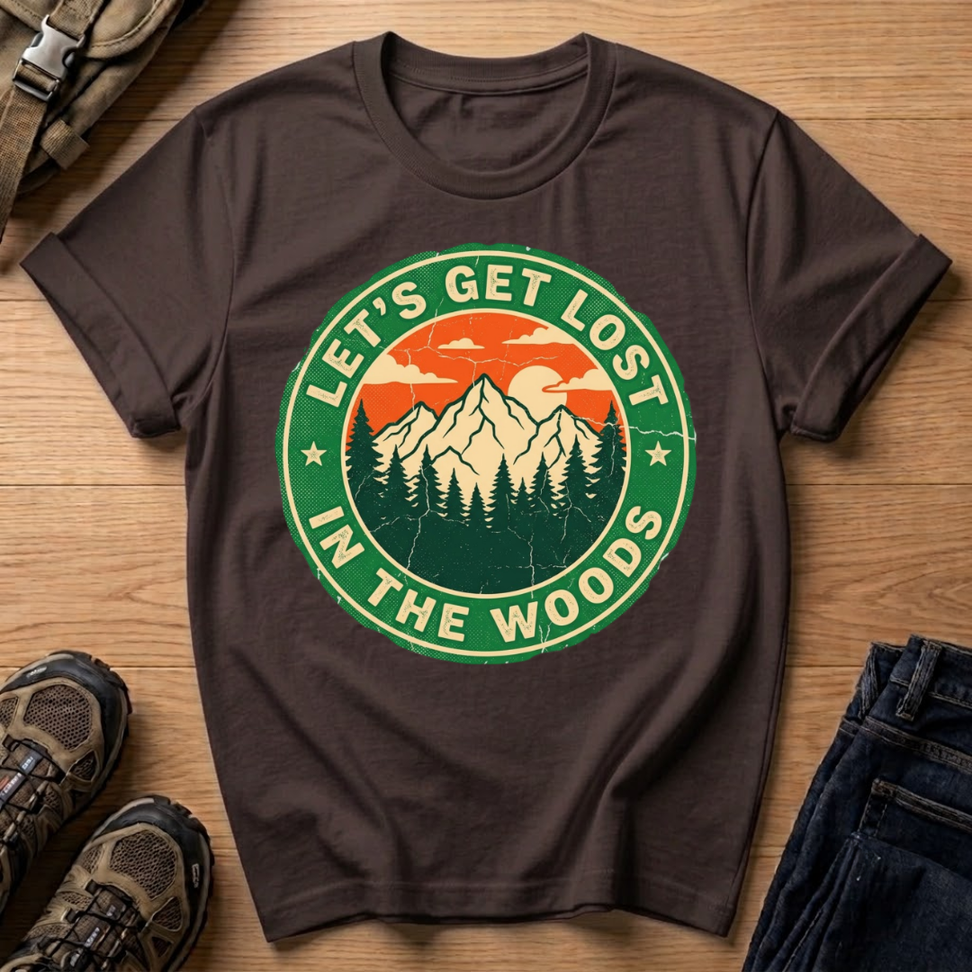 Let's Get Lost T‑Shirt — Retro Mountain Adventure Tee
