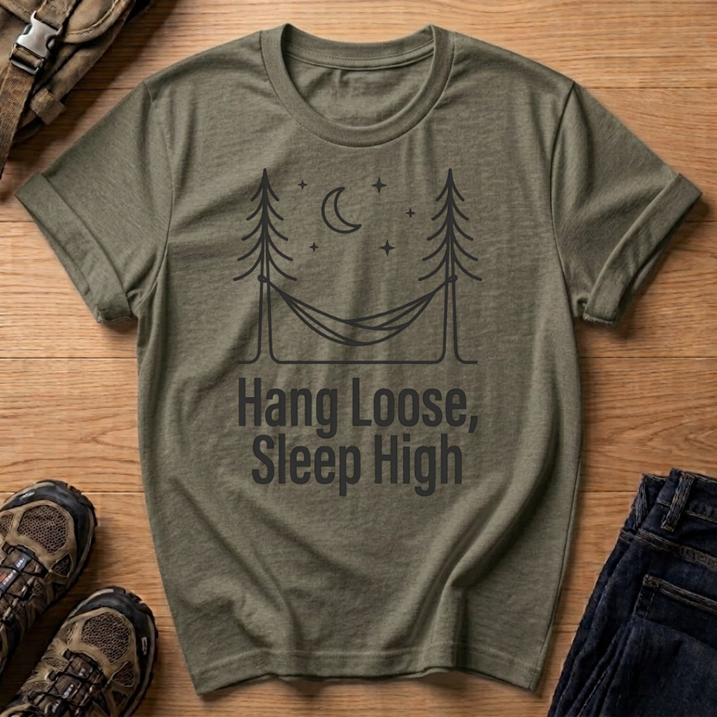Hang Loose Sleep High T-Shirt — Hammock Camping Graphic Tee