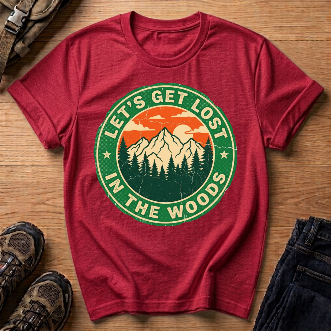 Let's Get Lost T‑Shirt — Retro Mountain Adventure Tee