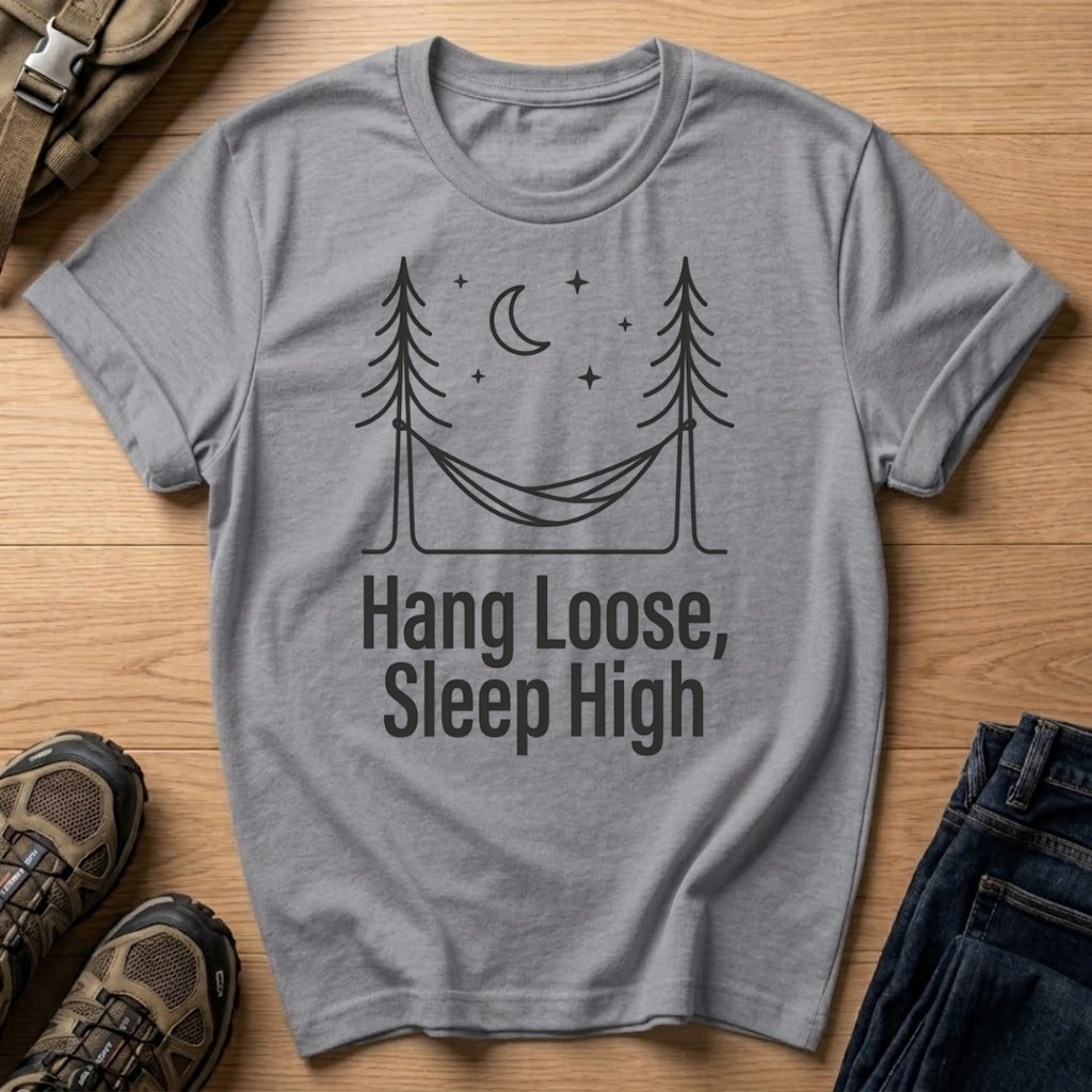 Hang Loose Sleep High T-Shirt — Hammock Camping Graphic Tee