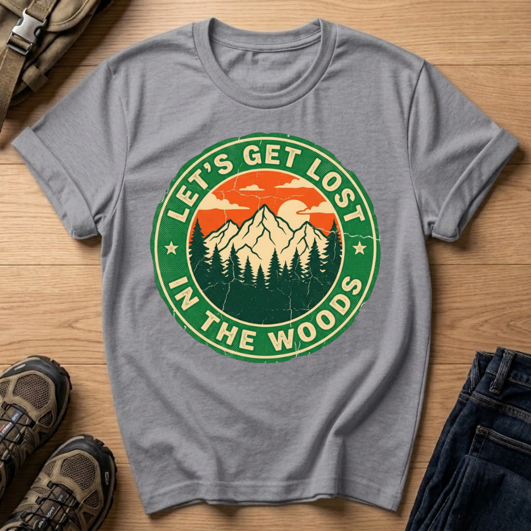 Let's Get Lost T‑Shirt — Retro Mountain Adventure Tee