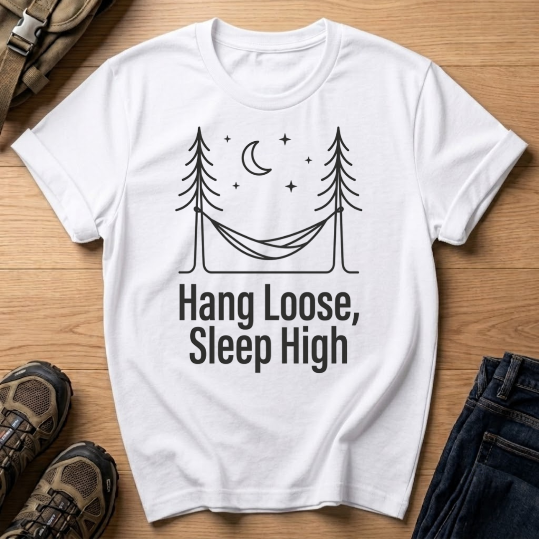 Hang Loose Sleep High T-Shirt — Hammock Camping Graphic Tee